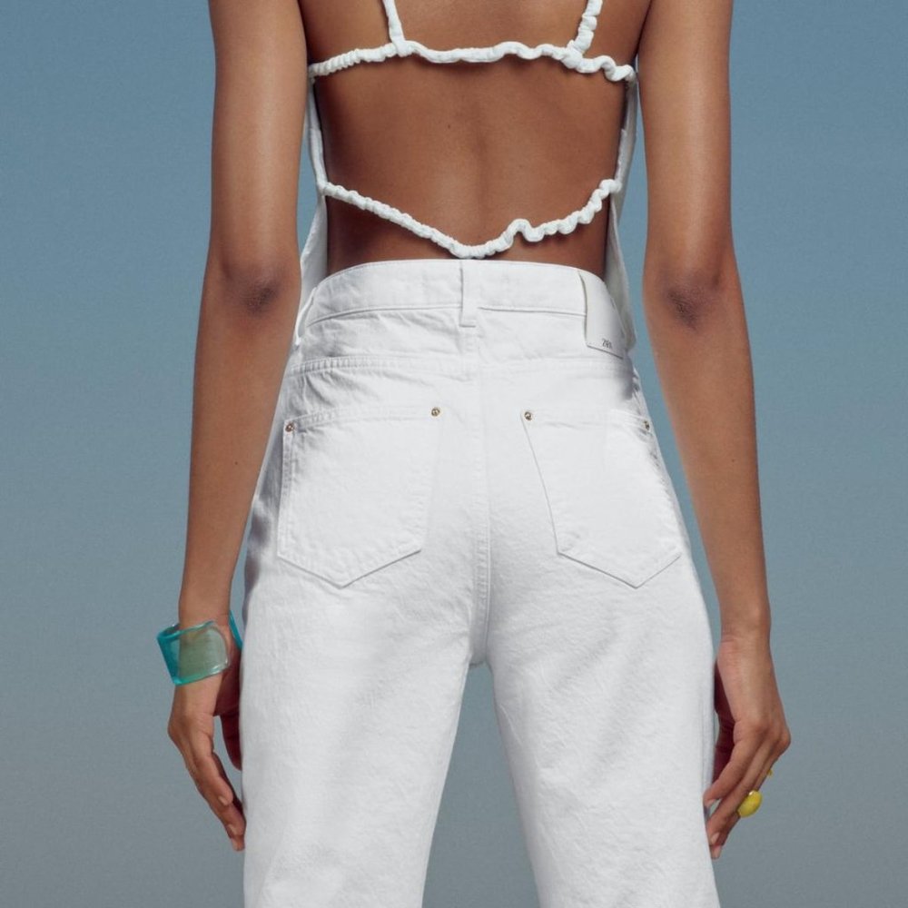 NWOT Zara 5862/091 White Denim Jeans Size 0 - Picture 7 of 9